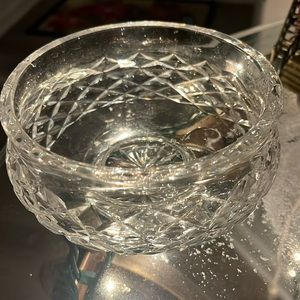 Solid Crystal Cut Glass Serving Bowl or Bud Vase on Stand